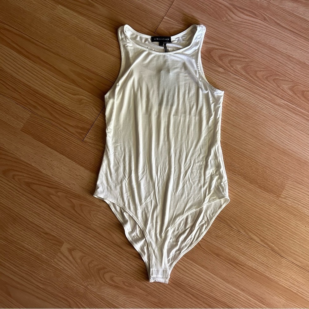 NWT Gibsonlook White Sheer Bodysuit Women’s XS